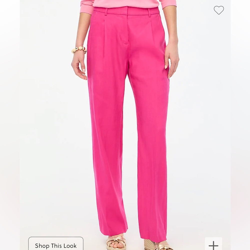 *NWT Linen-blend wide-leg pleated trouser pant
